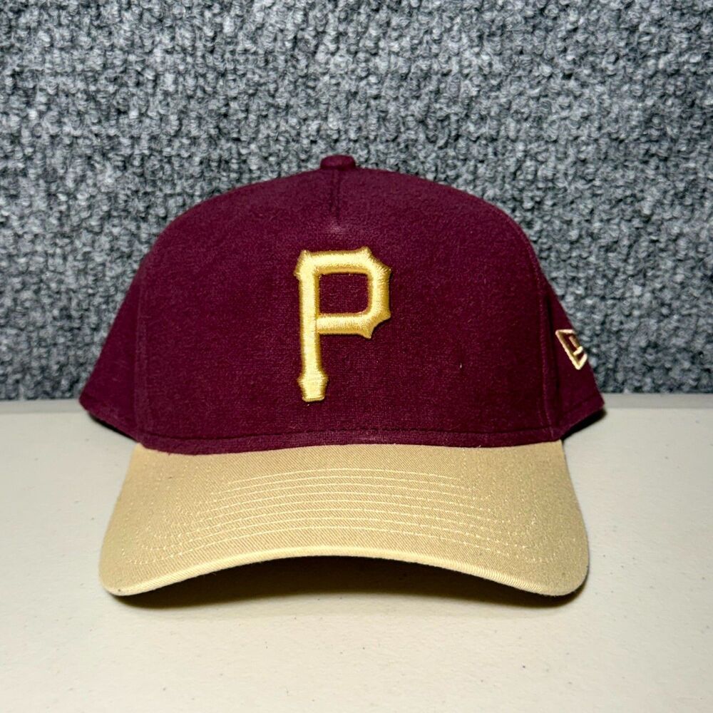 New Era Pittsburgh Pirates Hat Moleskin A-Frame 9FORTY Cap Mens Maroon One Size